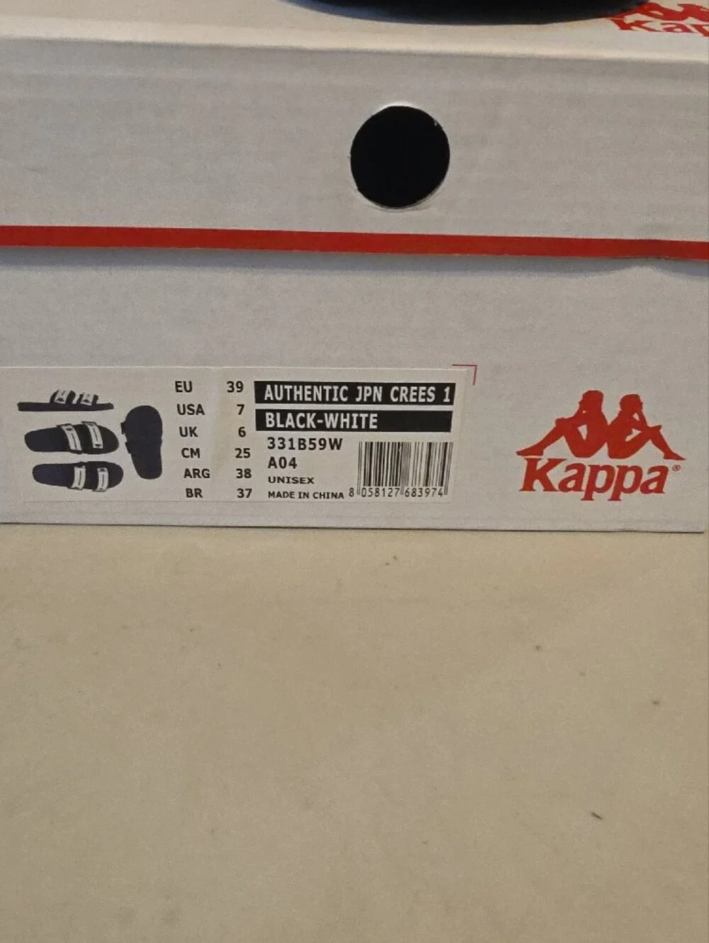 Kappa Kids Black and White Logo Strap Sandals